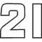 21B Race Number Outline Decal / Sticker