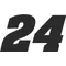 24 Race Number Aardvark Bold Font Decal / Sticker