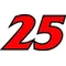 25 Race Number 2 Color France Bold Font Decal / Sticker