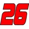 26 Race Number 2 Color Decal / Sticker