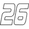 26 Race Number Outline Decal / Sticker