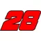 28 Race Number 2 COLOR Decal / Sticker