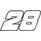 28 Race Number Decal / Sticker OUTLINE