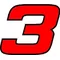 3 Race Number Hemihead Font 2 Color Decal / Sticker