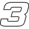 3 Race Number Hemihead Font Decal / Sticker