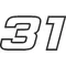 31 Race Number Hemihead Font Decal / Sticker