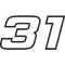 31 Race Number Hemihead Font Decal / Sticker