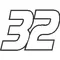 32 Race Number Decal / Sticker OUTLINE