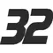32 Race Number Decal / Sticker SOLID