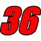 36 Race Number 2 Color Impact Font Decal / Sticker