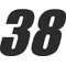 38 Race Number Impact Font Decal / Sticker