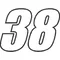 38 Race Number Impact Font Decal / Sticker