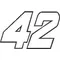 42 Race Number Decal / Sticker OUTLINE