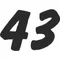 43 Race Number Dawncastle Font Decal / Sticker