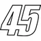 45 Race Number Decal / Sticker OUTLINE