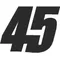 45 Race Number Decal / Sticker SOLID