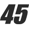 45 Race Number Impact Font Decal / Sticker