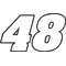 48 Race Number Aardvark Font Decal / Sticker