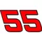 55 Race Number 2 Color Hemihead Font Decal / Sticker