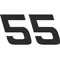 55 Race Number Hemihead Font Decal / Sticker