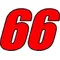 66 Race Number 2 Color Impact Font Decal / Sticker