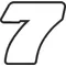 7 Race Number Outline Decal / Sticker
