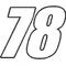 78 Race Number Impact Font Decal / Sticker