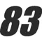 83 Race Number Impact Font Decal / Sticker