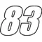 83 Race Number Impact Font Decal / Sticker
