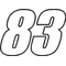 83 Race Number Impact Font Decal / Sticker