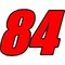 84 Race Number 2 Color Impact Font Decal / Sticker