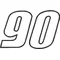 90 Race Number Outline Decal / Sticker