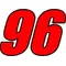 96 Race Number 2 Color Impact Font Decal / Sticker