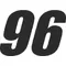 96 Race Number Impact Font Decal / Sticker