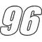 96 Race Number Impact Font Decal / Sticker