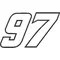 97 Race Number OUTLINE Nascar Decal / Sticker