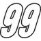 99 Race Number Outline Decal / Sticker