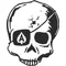 Ace Skull Decal / Sticker Design 6B