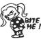 Bite Me moon girl decal / sticker 1