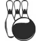 Bowling Pins and Ball Decal / Sticker