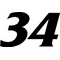 34 Race Number Decal / Sticker SOLID