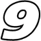9 Race Number Decal / Sticker OUTLINE