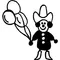 Balloon Cowboy Stick Figure Decal / Sticker