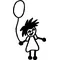 Balloon Girl Stick Figure Decal / Sticker 01