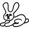 Bunny Rabbit Stick Figure Decal / Sticker 02