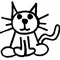 Cat Stick Figure Decal / Sticker 02