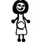 Expecting - Pregnant Mom Stick Figure Decal / Sticker