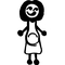 Expecting - Pregnant Mom Stick Figure Decal / Sticker