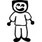 Flat Top Guy Stick Figure Decal / Sticker