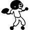 Football Player Stick Figure Decal / Sticker 01